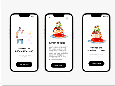 K-Noodles App 3d animation app appdesign branding creative dailydoseofvisuals dailyui design dribblers food graphic design illustration logo motion graphics newidea noodles order ui userexperience