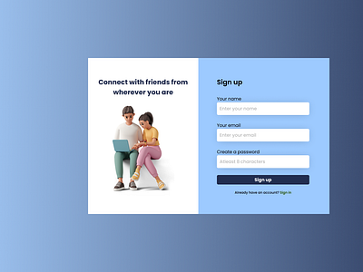 #DailyUI #001 Sign up page