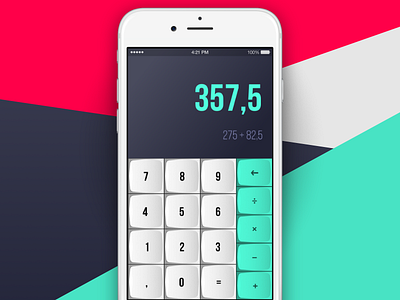 Calculator UI app billing buttons calc calculator count ios keyboard mobile number ui ux