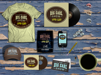 The Big Earl Show (at the Flora-Bama) logo band band logo design illustrator logo merch design music