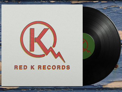 Red K Records Logo design comic book k lightening bolt logo logo mark monogram record label superhero