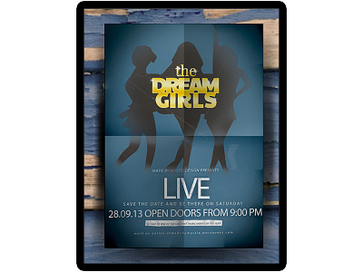 THE DREAM GIRLS LOGO DESIGN branding flyer girl gold group identity logo poster singer