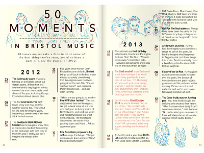 BRISTOL LIVE MAGAZINE 50TH ISSUE SPECIAL ILLUSTRATION band cover crayon guitar illustration layout magazine magazine cover musician print print design cover art singer