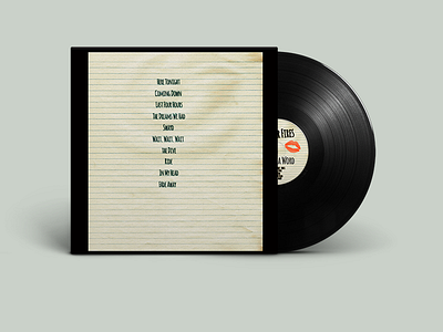 back mockup: vinyl package layout and design for indie band
