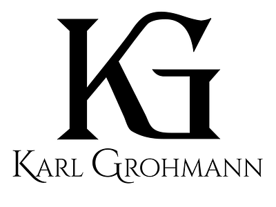 Karl Grohmann combination monogram and wordmark logo design