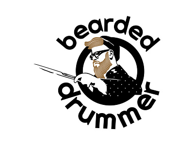 bearded drummer logo/branding design