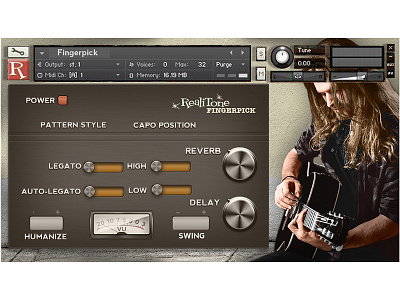 GUI FOR AN ACOUSTIC GUITAR INSTRUMENT: layout/format design