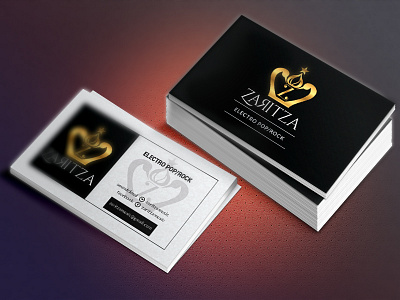 Zaritza logo & brand design: business card mockup