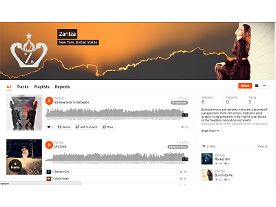 Zaritza logo & brand design: Soundcloud profile and cover design