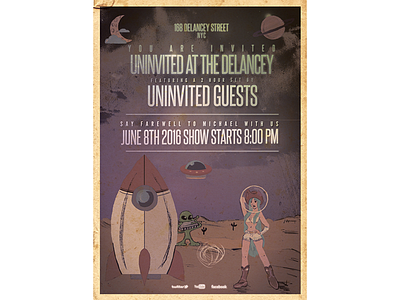 UNINVITED GUESTS EVENT COLLATERAL: poster design band blues concert flyer gig handbill harmonica music poster print rock show