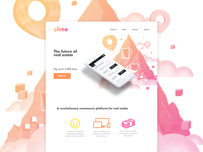 Ohme Landing Page Concept gradients icon icons illustration landing page landingpage web web design