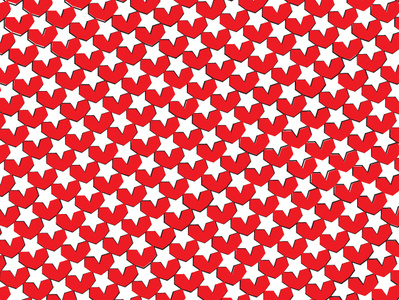 Hearts & Stars focus heart pattern red star