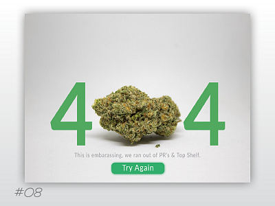 Daily UI 08 404 404 cannabis dailyui dailyui008 digitaldesign weed