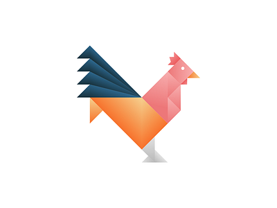 Provence Digitale logo origami rooster tangram