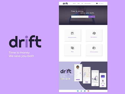 Drift landing page app branding dailyui design ui ux