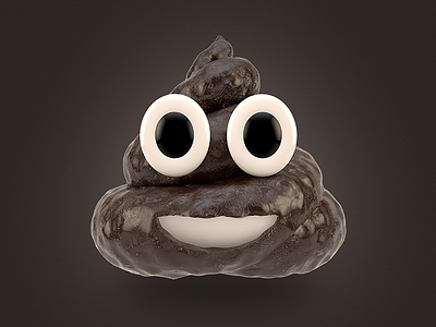 Poop emoji 3d emoji icon illustration poo poop realistic render visualization