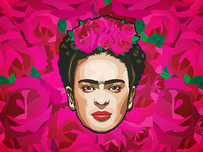 Frida Kahlo art avatar frida icon illustration illustrator kahlo portrait rose tgif vector