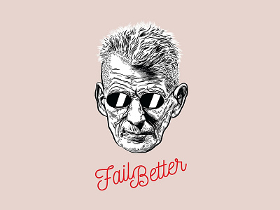 Samuel Beckett ai beckett book drawing fail illustration ireland literature novelist portrait poster print