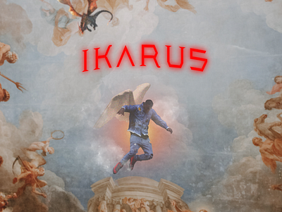 Ikarus (cover art) collage cover art graphic design mixtape cover