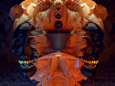 GATE.k2 3d art blender concept octane render skull