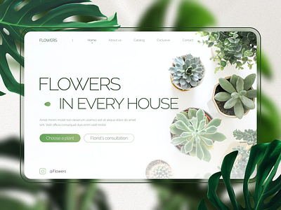 Flowers in every house design figma first page flower illustration minimalism ui ux website