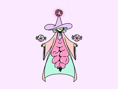 Candy Mage cute doodle eldenring fantasy illustration mage magic pastel pink witch
