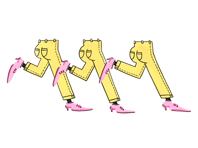 Joggin' butts ink joggers pink slacks triplets yellow