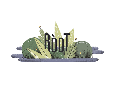 ROOT flower icon illustration logo plants root water