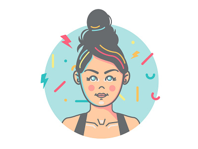 Fitness Queen colorful girl headshot portrait woman