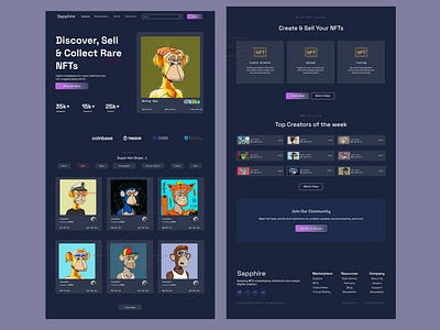 NFT Dark Mode Landing Page UI Design
