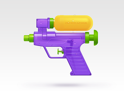 Water gun clock daily design green icons macos orange purple realistic ui yellow