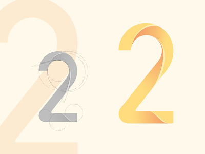 2 2 design font line logo number