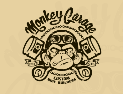 Monkey Garage branding graphic design logo logo design minimalist vintage logo design