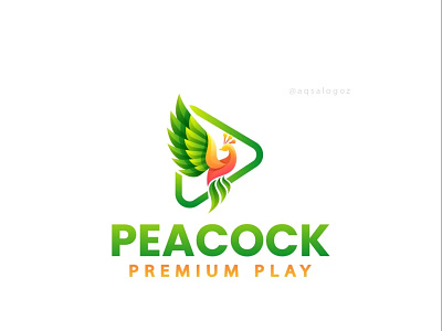 Peacock Premium Play | Video 3d aqsalogoz branding business logo design detailed logo graphic design illustration logo logo design logo for video business minimalist play logo vector video logo videography logo