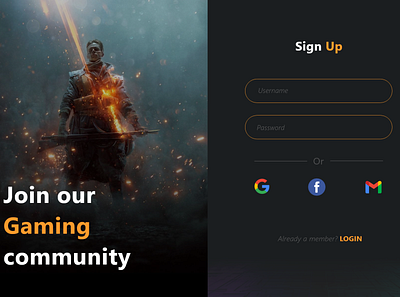 Sign up page graphic design ui