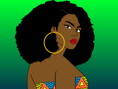 African Woman african design graphic design hand drewing illustration minimal portraits woman