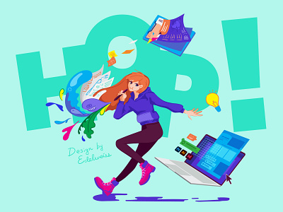 HOP! hero image illustration portfolio vector