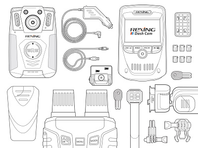 Rexing Line Illustration product illustration technical illustration