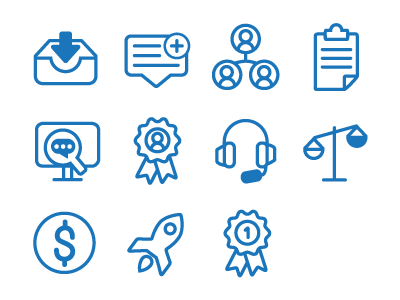 Research & Customer service icons