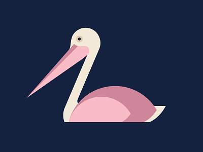 Pelican 2d bird birds cool design fly form geometry illustration illustrator logo nature shape simple swim vector water