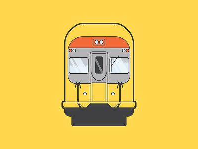 Trains: Intercity 2d design face front illustration simple train