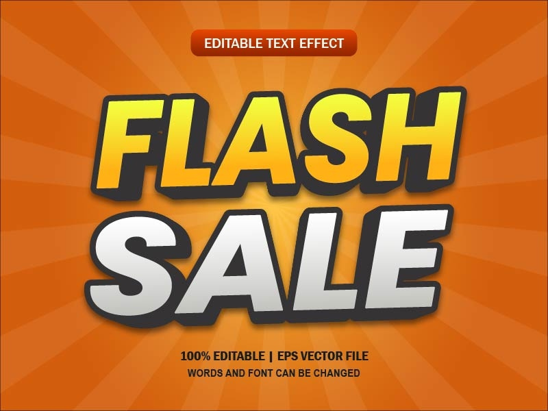 Flash Sale Text Effect 3D Style Mockup by Navy Graphic on Dribbble