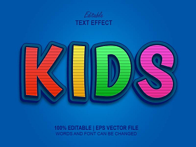 Kids Text Effect 3D Style Mockup 3d 3d mockup 3d text effect child children font effect graphic design joy joyful kids mockup play play zone template text effect young youth