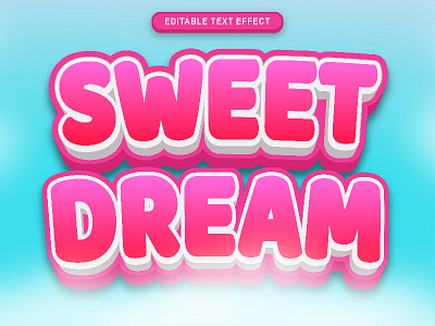 Text Effect Sweet Dream Mockup 3D Style 3d 3d mockup 3d text effect design dream font effect girl graphic design illustration logo mockup nice pink sweet sweet dream template text effect woman