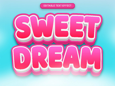 Text Effect Sweet Dream Mockup 3D Style