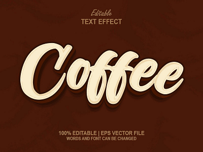 Text Effect Coffee Mockup 3D Style