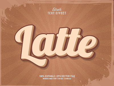 Text Effect Latte Mockup 3D Style 3d 3d mockup 3d text effect barista brand branding cafe coffee design font effect latte menu mockup restaurant robusta template text effect