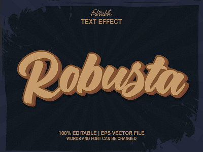 Text Effect Robusta Mockup 3D Style 3d 3d mockup 3d text effect barista brand branding cafe coffee font effect latte menu mockup restaurant robusta template text effect