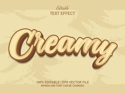 Text Effect Creamy Mockup 3D Style Vintage 3d 3d mockup 3d text effect branding cafe coffee design drink font effect food illustration mockup shop template text effect