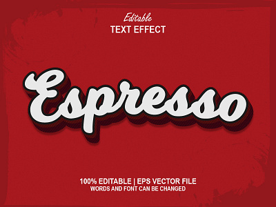 Text Effect Espresso Mockup 3D Style Vintage 3d 3d mockup 3d text effect branding cafe coffee design editable text effect espresso font effect illustration mockup packaging retro template text effect vintage